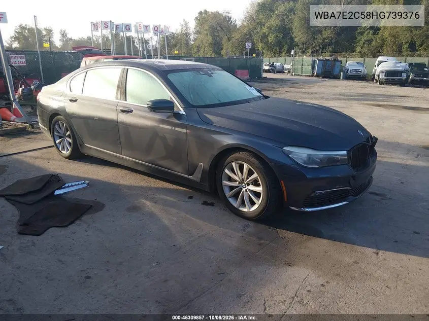 2017 BMW 740I VIN WBA7E2C58HG739376 фото 2