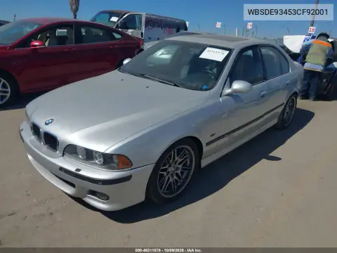 2003 BMW M5 VIN WBSDE93453CF92001 фото 2