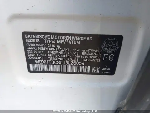 2018 BMW X1 Xdrive28i VIN WBXHT3C35J5L26059 фото 9