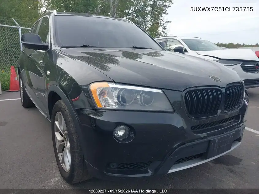 2012 BMW X3 xDrive35I VIN 5UXWX7C51CL735755 фото 2