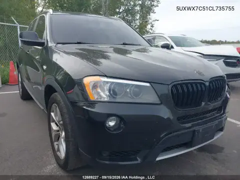 2012 BMW X3 xDrive35I VIN 5UXWX7C51CL735755 фото 2