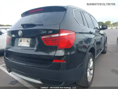2012 BMW X3 xDrive35I VIN 5UXWX7C51CL735755 фото 5