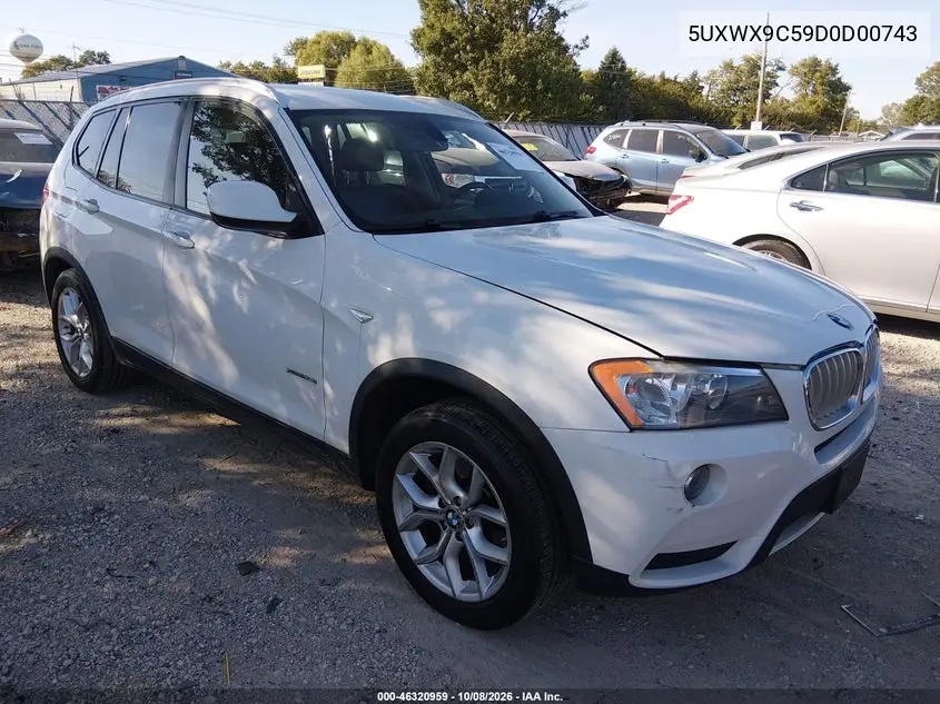 2013 BMW X3 xDrive28I VIN 5UXWX9C59D0D00743 фото 2