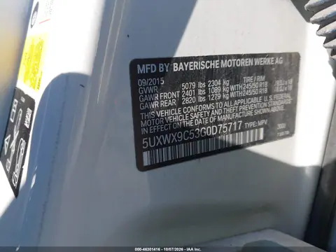 2016 BMW X3 xDrive28I VIN 5UXWX9C53G0D75717 фото 10