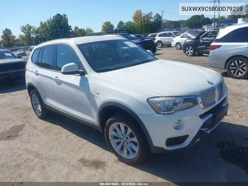 5UXWX9C58G0D79259 BMW X3 2016 — повреждение Изъят кредитором, фото до ремонта