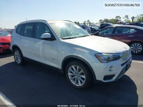 5UXWZ7C51H0U46765 — 2017 BMW X3, Естественный износ, фото до ремонта