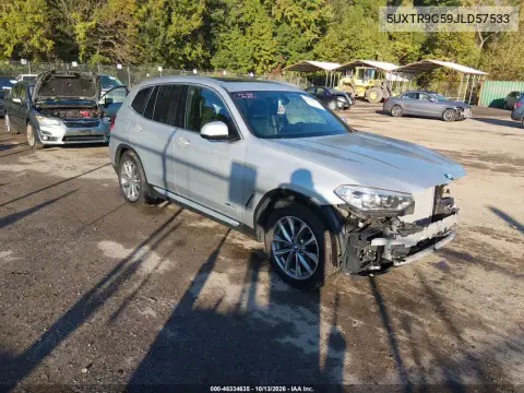 5UXTR9C59JLD57533 — 2018 BMW X3, Передняя часть, фото до ремонта