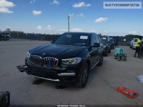 5UXTY3C08M9F55736 — 2021 BMW X3, фото 3 с аукциона IAAI, Передняя часть