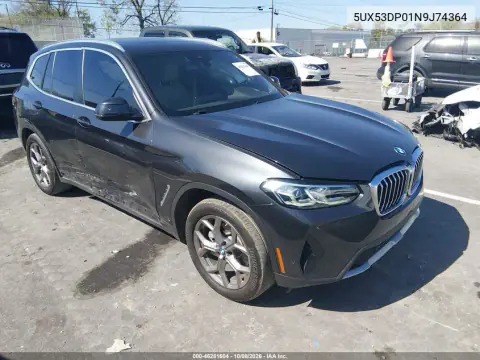 5UX53DP01N9J74364 — 2022 BMW X3, Правая сторона, фото до ремонта