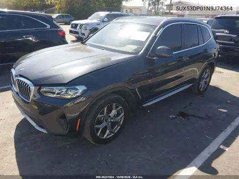 2022 BMW X3 xDrive30I VIN 5UX53DP01N9J74364 фото 3