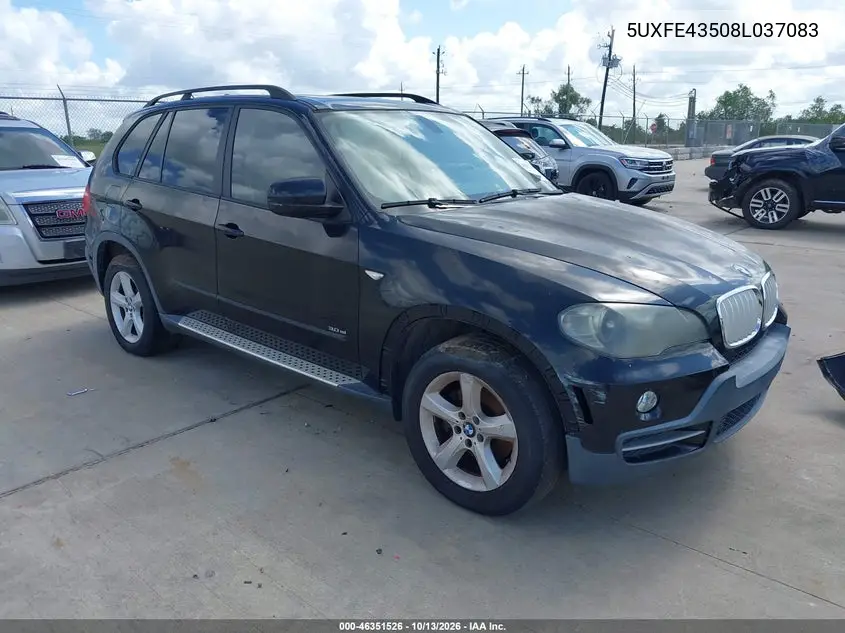 5UXFE43508L037083 — 2008 BMW X5, фото 2 с аукциона IAAI, Естественный износ