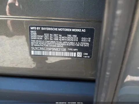 2023 BMW X5 xDrive40I VIN 5UXCR6C09P9N83108 фото 10