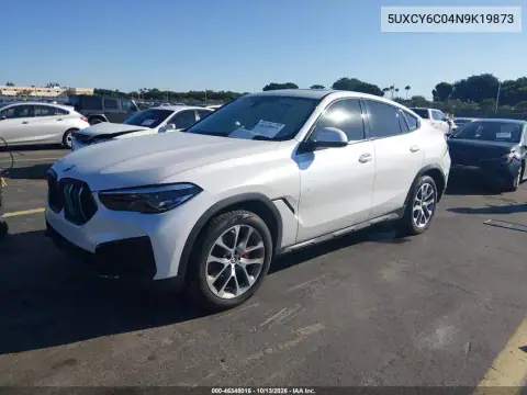 5UXCY6C04N9K19873 — 2022 BMW X6, фото 2 с аукциона IAAI, Повреждение двигателя