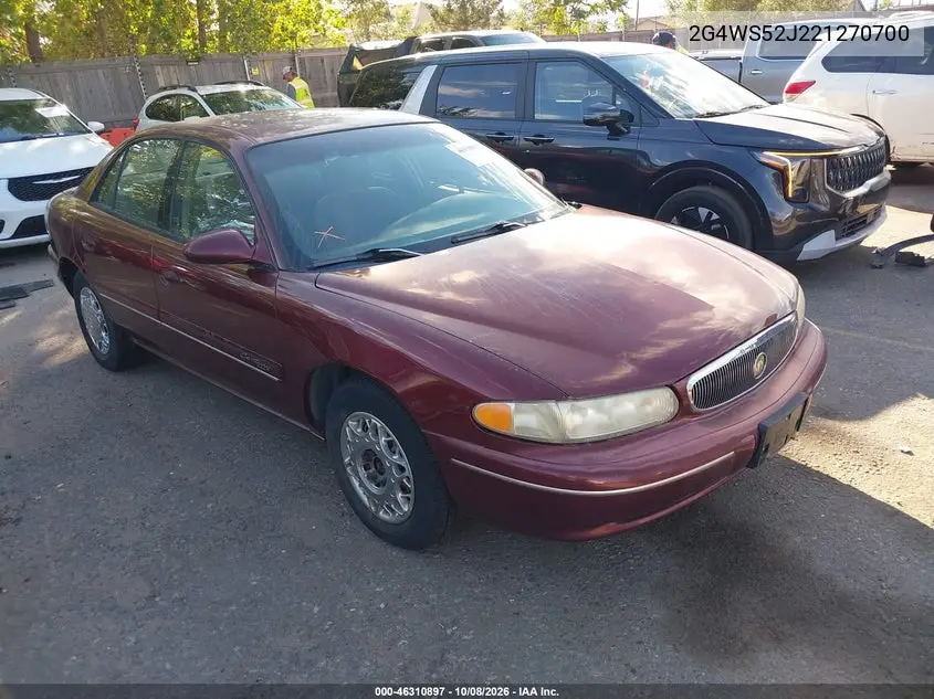2002 Buick Century Custom VIN 2G4WS52J221270700 фото 2