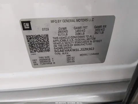 2020 Buick Enclave Awd Essence VIN 5GAEVAKW1LJ129363 фото 10