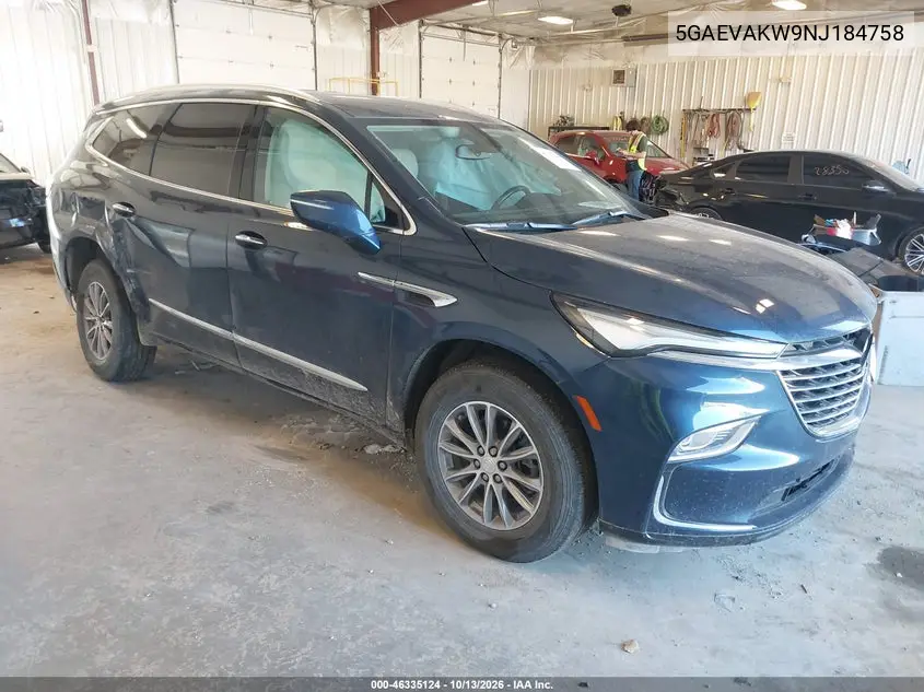 5GAEVAKW9NJ184758 — 2022 Buick Enclave, фото 2 с аукциона IAAI, Передняя часть