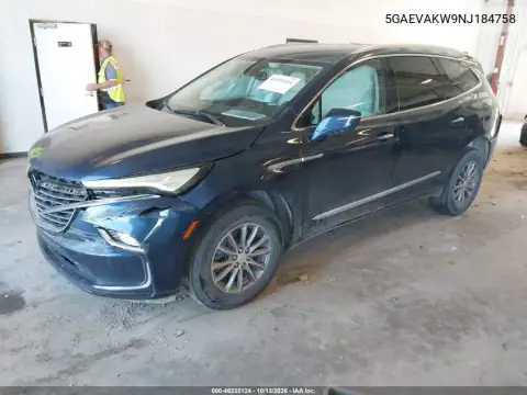 5GAEVAKW9NJ184758 — 2022 Buick Enclave, Передняя часть, фото до ремонта