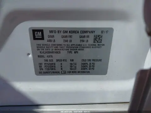 2017 Buick Encore Premium VIN KL4CJHSB4HB149626 фото 10