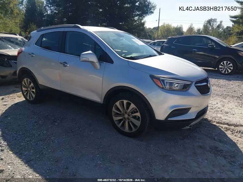 KL4CJASB3HB217650 — 2017 Buick Encore, фото 2 с аукциона IAAI, Естественный износ