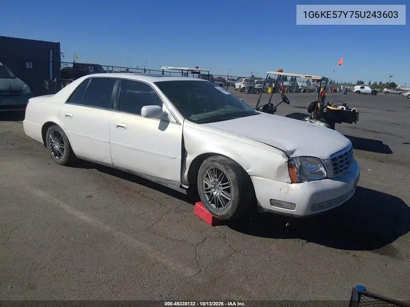1G6KE57Y75U243603 — 2005 Cadillac De Ville, фото 2 с аукциона IAAI, Передняя часть