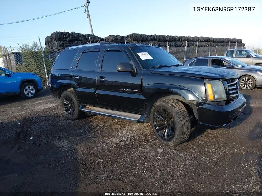 2005 Cadillac Escalade Standard VIN 1GYEK63N95R172387 фото 1