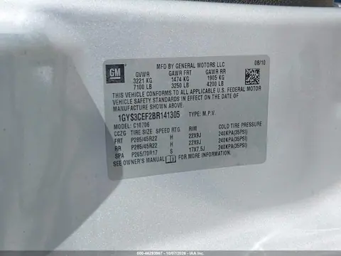 2011 Cadillac Escalade Premium VIN 1GYS3CEF2BR141305 фото 10