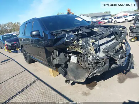 1GYS4CKL5NR205901 — 2022 Cadillac Escalade, Передняя часть, фото до ремонта