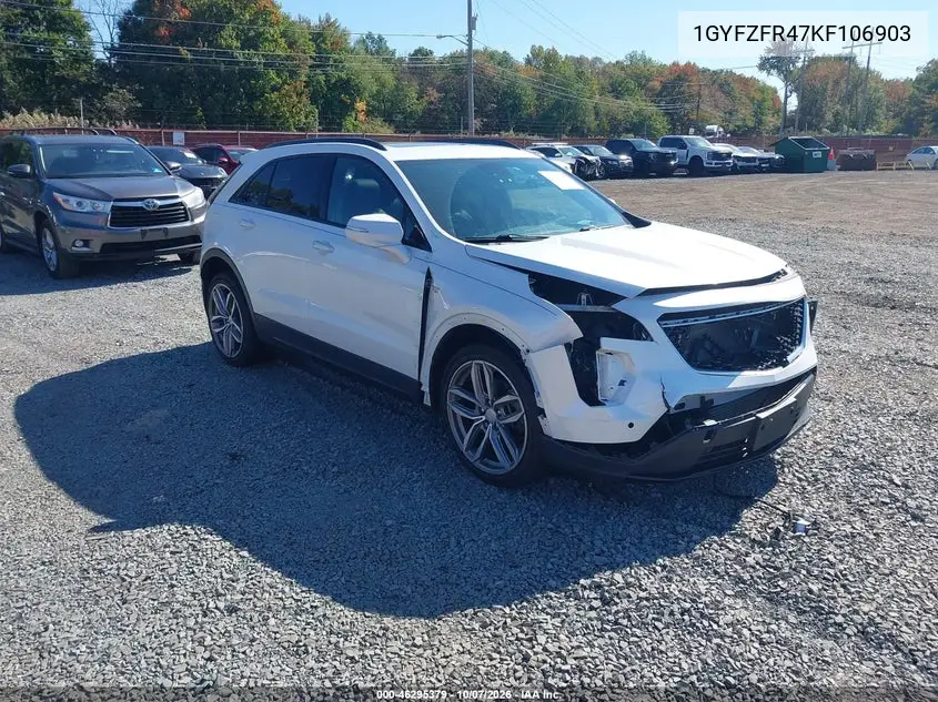 2019 Cadillac Xt4 Sport VIN 1GYFZFR47KF106903 фото 1