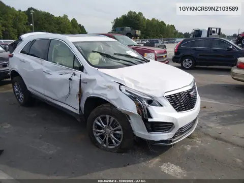 1GYKNCRS9NZ103589 — 2022 Cadillac XT5, Сзади, фото до ремонта