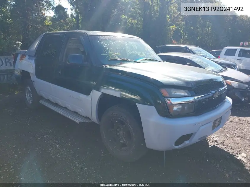 2002 Chevrolet Avalanche 1500 VIN 3GNEK13T92G241492 фото 1
