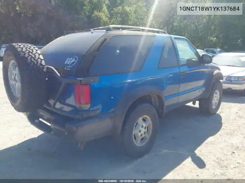 2000 Chevrolet Blazer Ls VIN 1GNCT18W1YK137684 фото 4