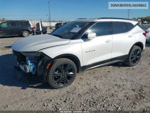3GNKBKRS5LS608863 — 2020 Chevrolet Blazer, фото 2 с аукциона IAAI, Передняя часть