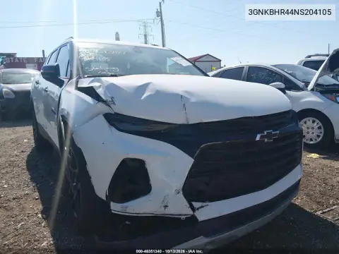 3GNKBHR44NS204105 — 2022 Chevrolet Blazer, Передняя часть, фото до ремонта