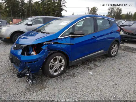 1G1FY6S0XM4112170 — 2021 Chevrolet Bolt, фото 2 с аукциона IAAI, Передний левый