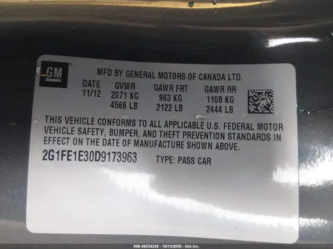 2013 Chevrolet Camaro 1Ls VIN 2G1FE1E30D9173963 фото 10