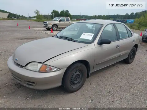 2001 Chevrolet Cavalier VIN 1G1JC524917241775 фото 2