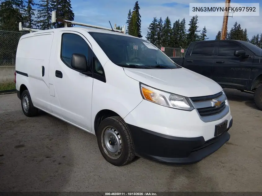 3N63M0YN4FK697592 — 2015 Chevrolet City Express, фото 2 с аукциона IAAI, Задняя часть