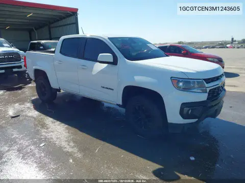 1GCGTCEN3M1243605 — 2021 Chevrolet Colorado, Наводнение, фото до ремонта