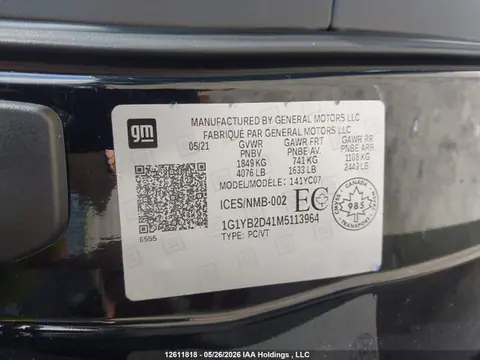 2021 Chevrolet Corvette VIN 1G1YB2D41M5113964 фото 9