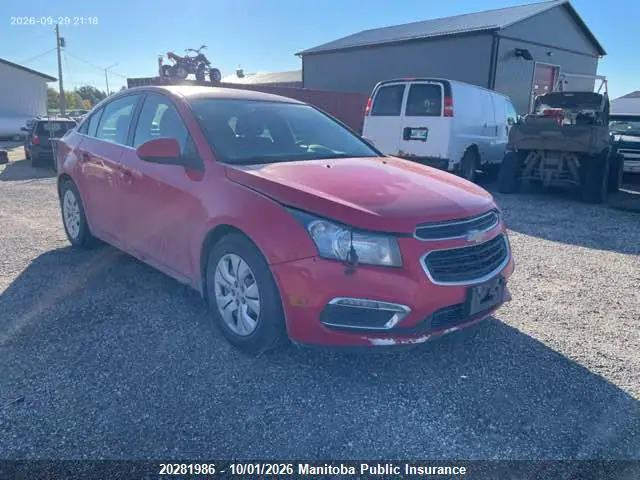 1G1PC5SB7F7278663 — 2015 Chevrolet Cruze LT Turbo, фото 2 с аукциона IAAI 14.10.2026, Передняя часть