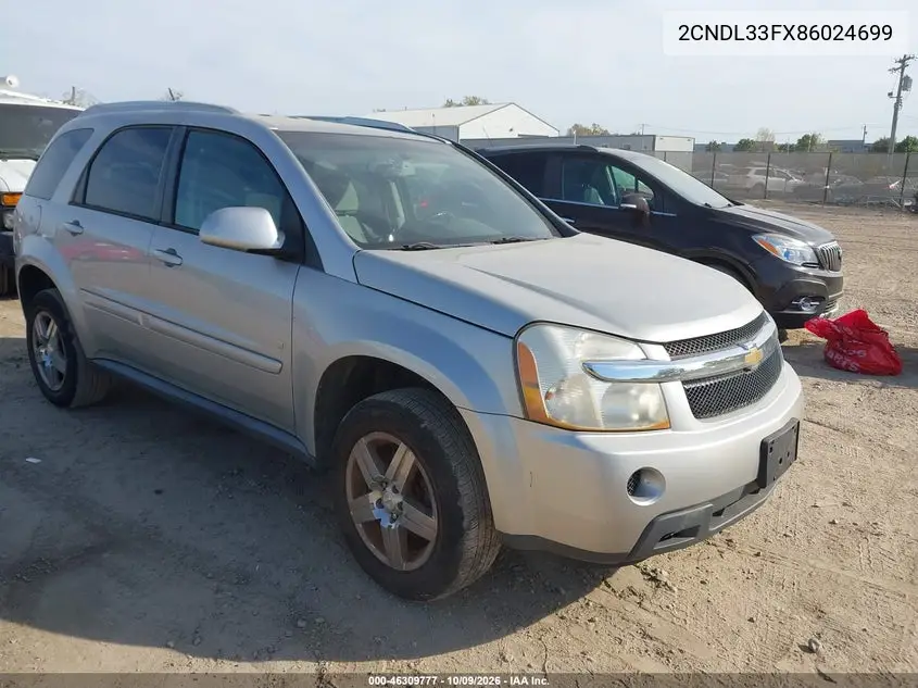 2008 Chevrolet Equinox Lt VIN 2CNDL33FX86024699 фото 1