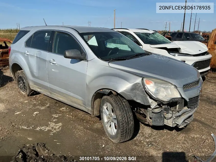 2013 Chevrolet Equinox Ls VIN 2GNFLCEK8D6178935 фото 1
