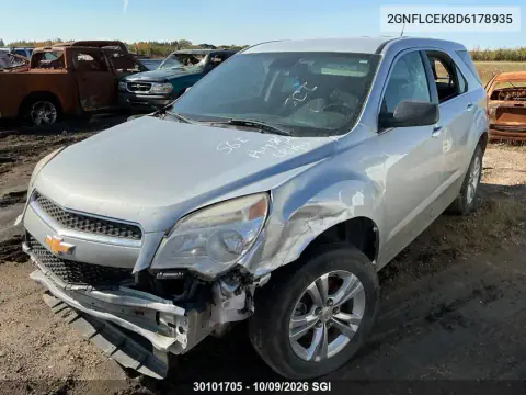 2013 Chevrolet Equinox Ls VIN 2GNFLCEK8D6178935 фото 2
