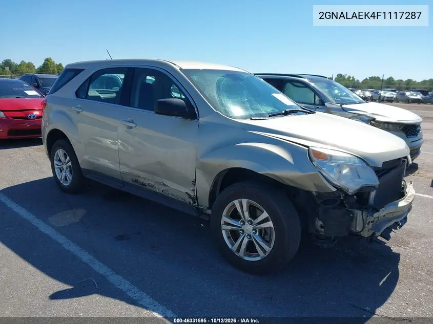 2015 Chevrolet Equinox Ls VIN 2GNALAEK4F1117287 фото 2