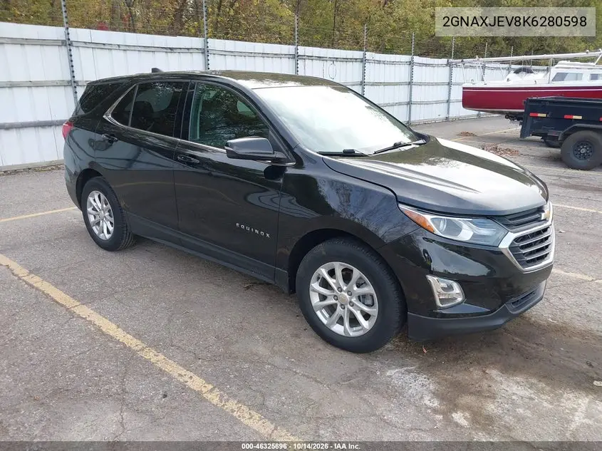 2GNAXJEV8K6280598 — 2019 Chevrolet Equinox, фото 2 с аукциона IAAI, Передняя часть слева