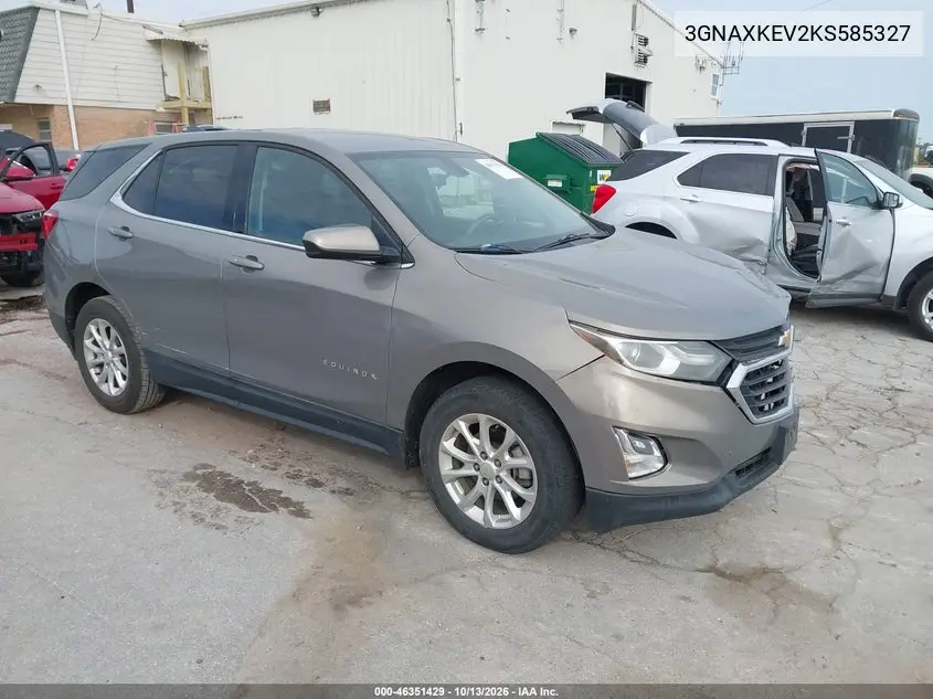 3GNAXKEV2KS585327 — 2019 Chevrolet Equinox, фото 2 с аукциона IAAI, Передняя часть
