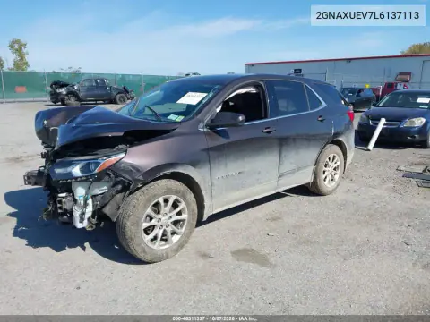 2020 Chevrolet Equinox Awd Lt 1.5L Turbo VIN 2GNAXUEV7L6137113 фото 2