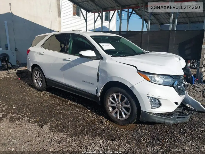 3GNAXKEV0LL214260 Chevrolet Equinox 2020 — повреждение Передний левый, фото до ремонта