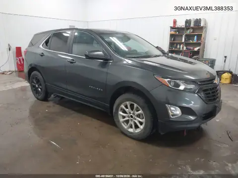 3GNAXUEV3ML388353 — 2021 Chevrolet Equinox, Град, фото до ремонта