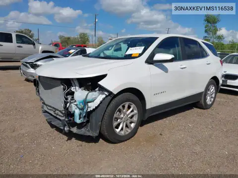3GNAXKEV1MS116538 — 2021 Chevrolet Equinox, фото 3 с аукциона IAAI, Передняя часть